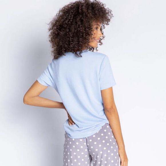 PJ Salvage RELOVED Short Sleeve Pajama Lounge Top Ice Blue XL Style # RIRLT NEW - Picture 2 of 6